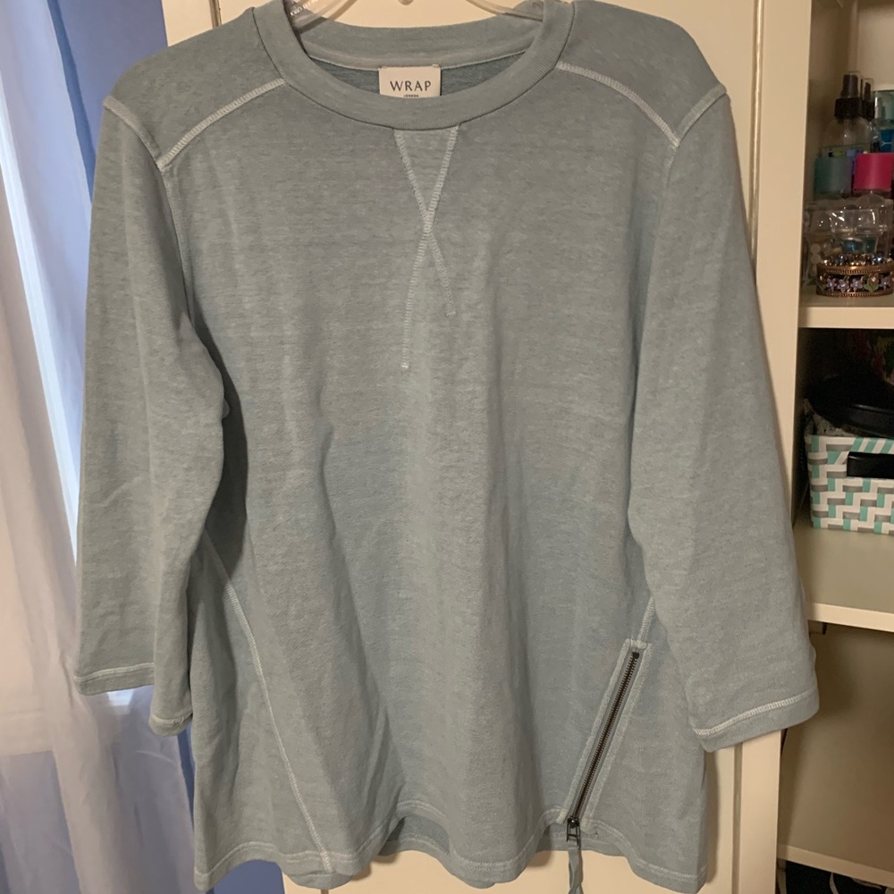 Wrap London Blue Zip Sweater